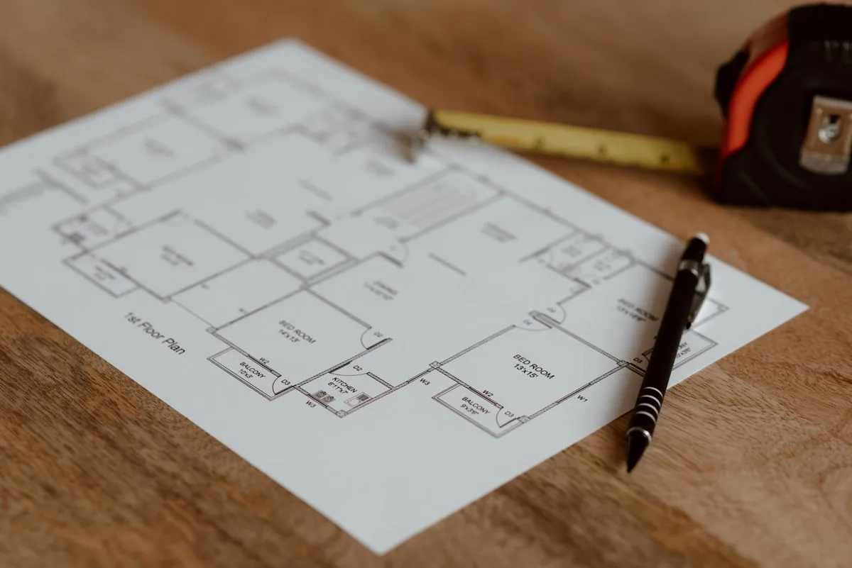 Architectural floor plans with drawing tools