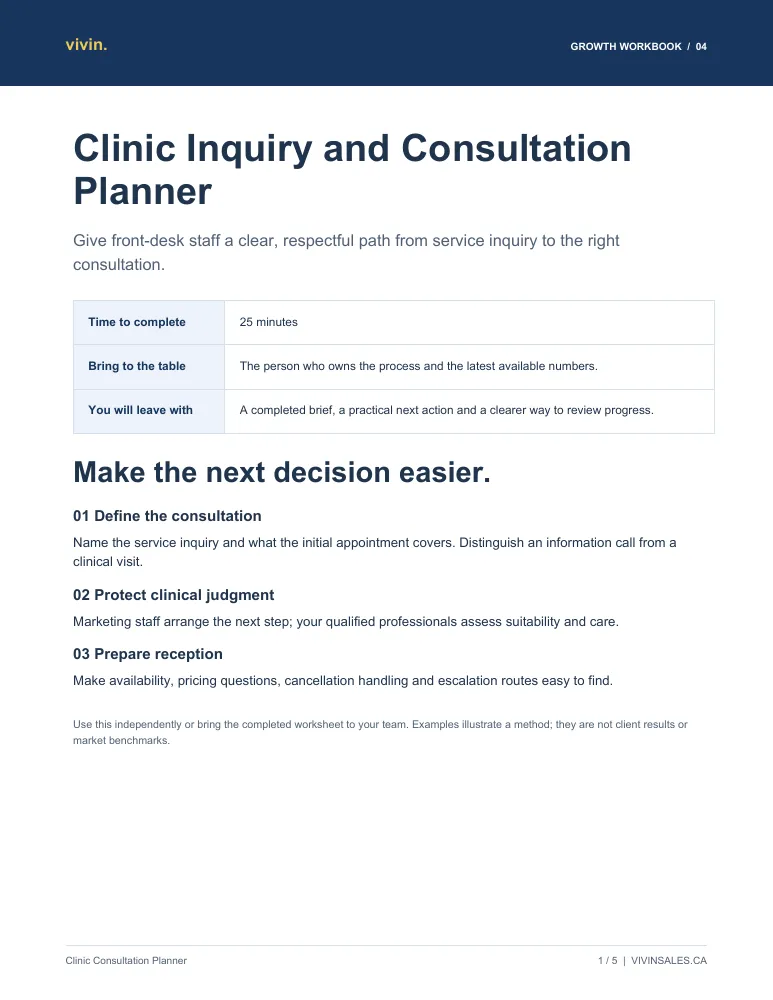 Preview of Clinic Inquiry and Consultation Planner