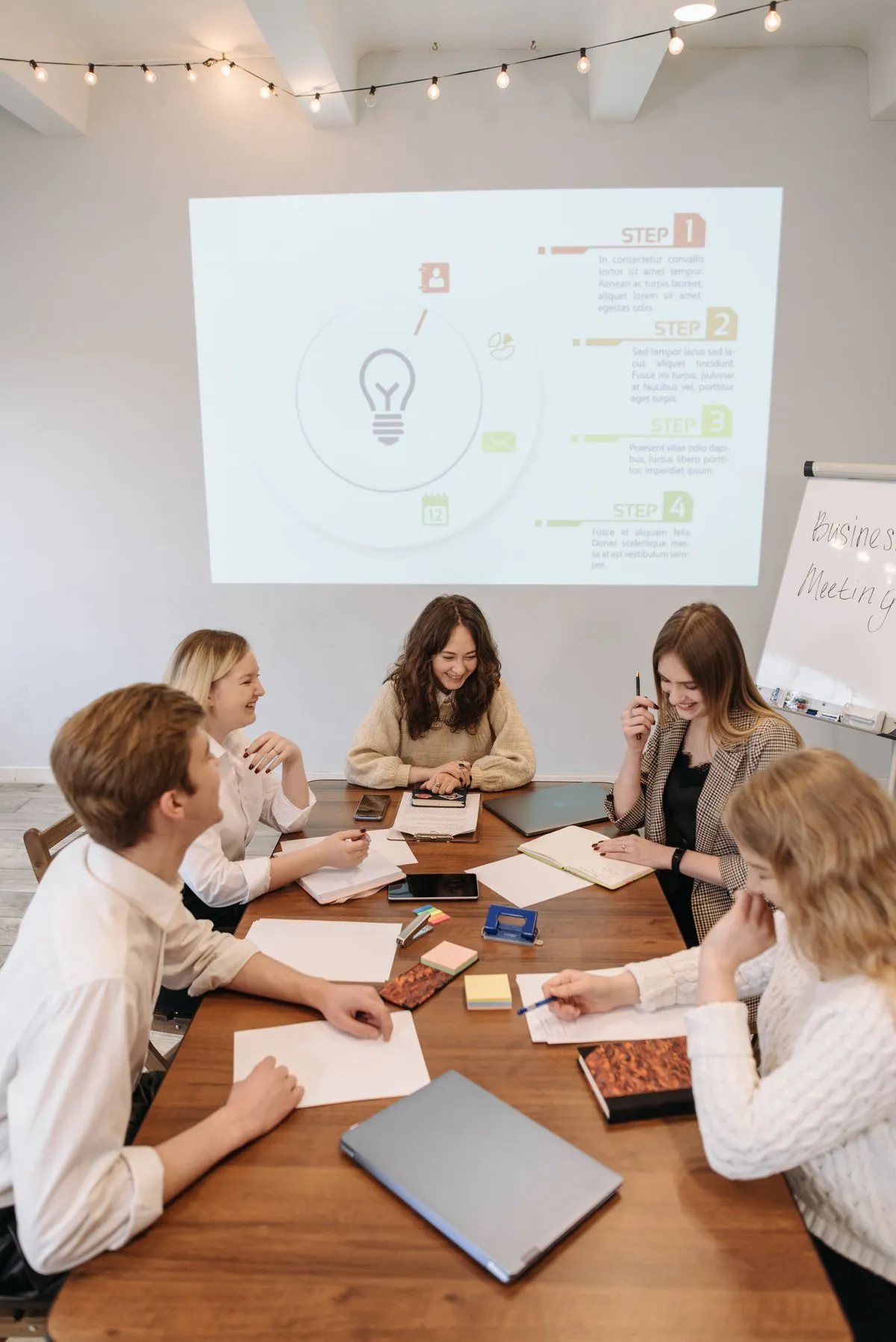A team discussion during a business presentation