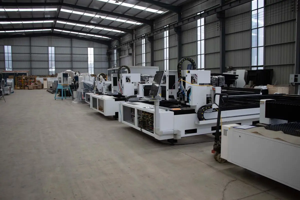 Manufacturing equipment inside an industrial building