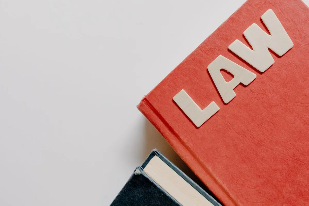 Law textbooks arranged on a desk