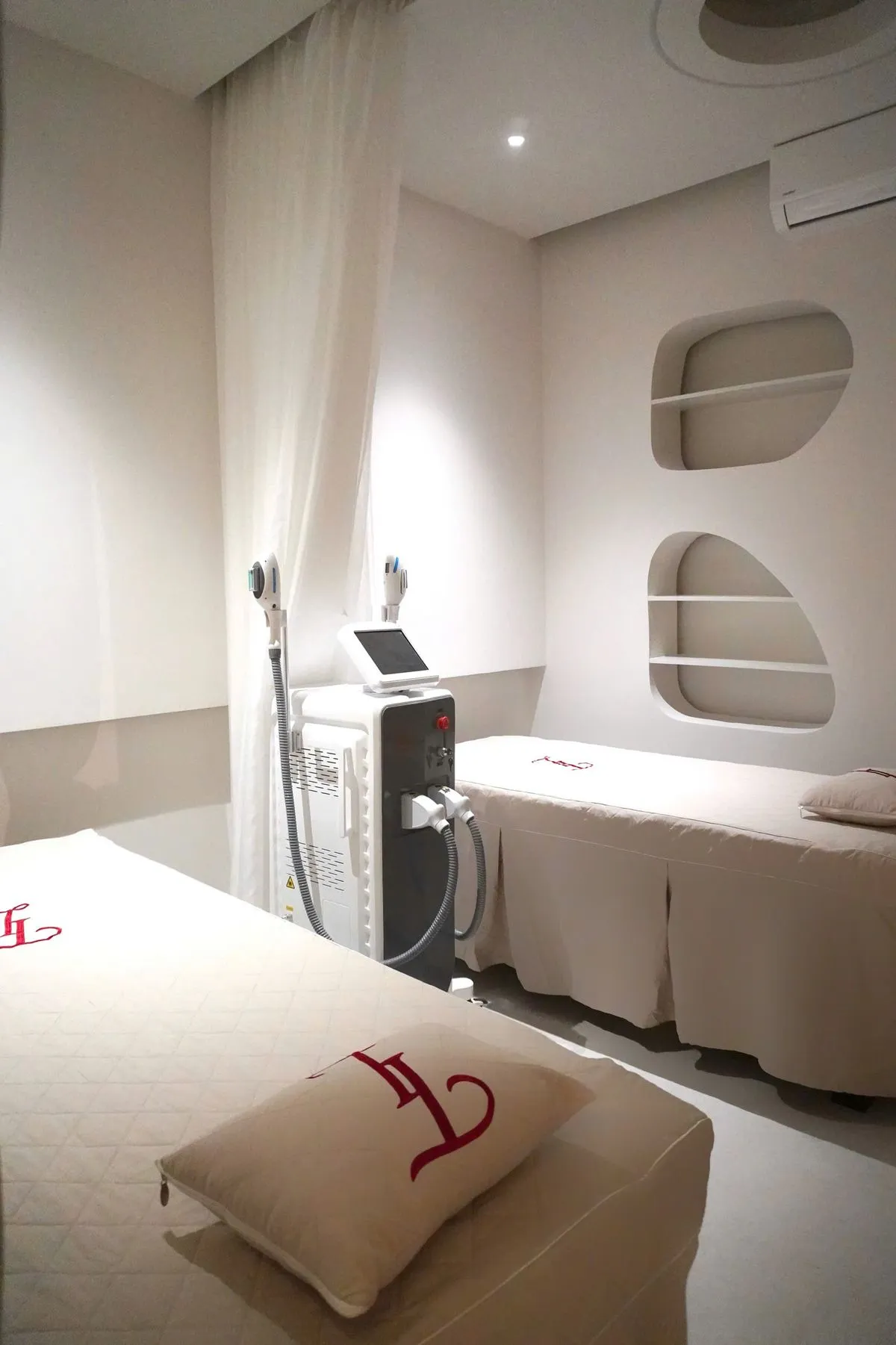 Treatment beds in a spa consultation room