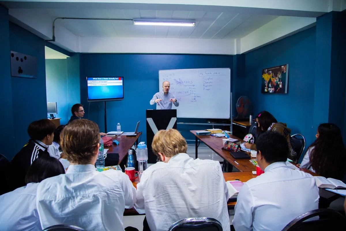 Attendees taking part in a classroom training session