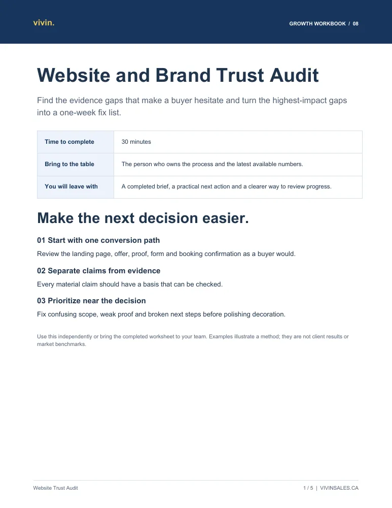 Preview of Website and Brand Trust Audit